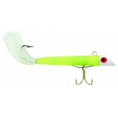Got-Cha 100 Series Plug With Bucktail, 3, 1 Oz, Sz 4 Treble 20 Single Hook, WhiteWhite Tail G111GH-WT